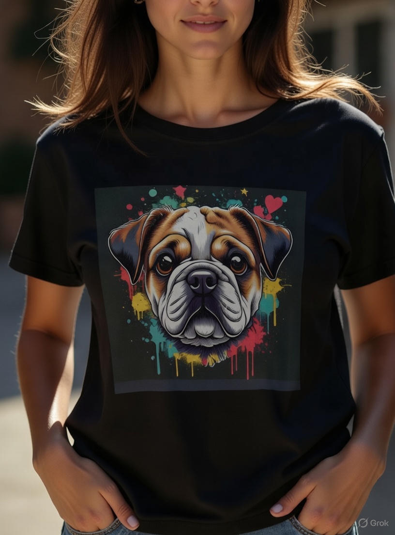 Short Sleeve Ladies Top - Rasta Pup!
